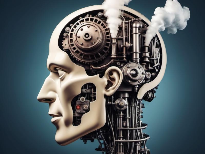 Illustrationen forestiller hjernen som en dampmaskine