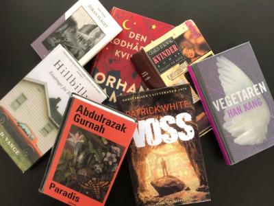 Foto af forsider af bøger til Herrelæsekredsen